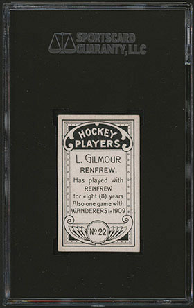 1911-1912 C55 Imperial Tobacco Hockey #22 Larry Gilmour - Back