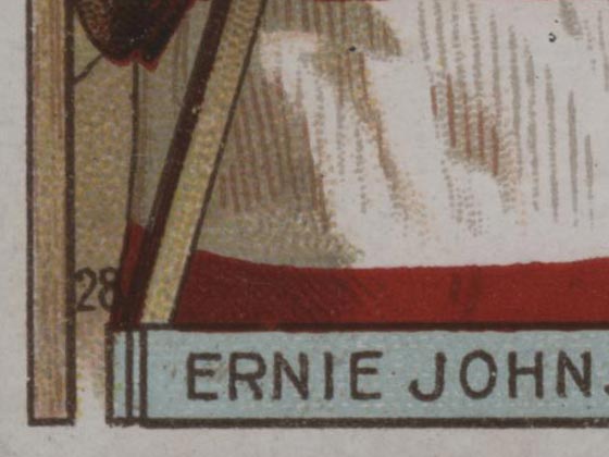 1911-1912 C55 Imperial Tobacco Hockey #28 Ernie Johnson - Issued Detail 2
