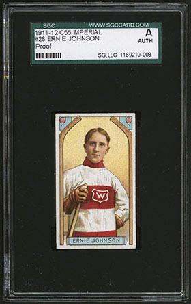 1911-1912 C55 Imperial Tobacco Hockey #28 Ernie Johnson - Front