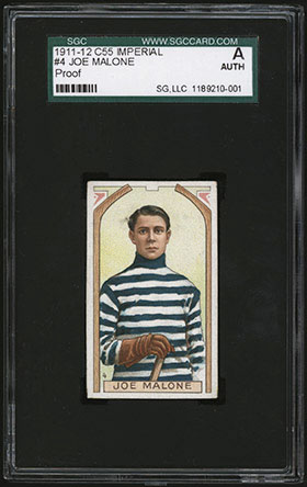 1911-1912 C55 Imperial Tobacco Hockey #4 Joe Malone - Front