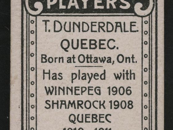 1911-1912 C55 Imperial Tobacco Hockey #6 Tom Dunderdale - Issued Detail 2