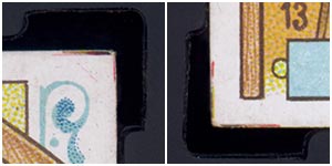Examples of crop marks on the C55 Proofs of Alex Currie and Don Smith.